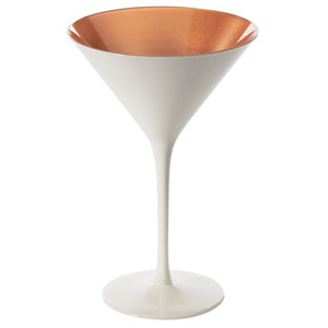 Glossy Bronze and White Martini Glasses 8.5oz / 240ml