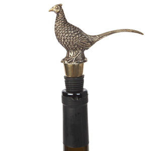Vintage Gold Pheasant Bottle Stopper
