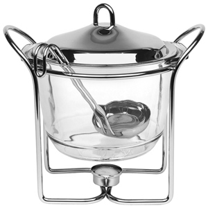 Food & Drink Glass Hot Pot with Ladle 4ltr