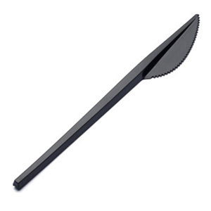 Polystyrene Plastic Disposable Knives Black