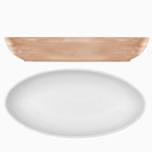 Modern Rustic Oval Dishes Sand 28cm Case Of 6