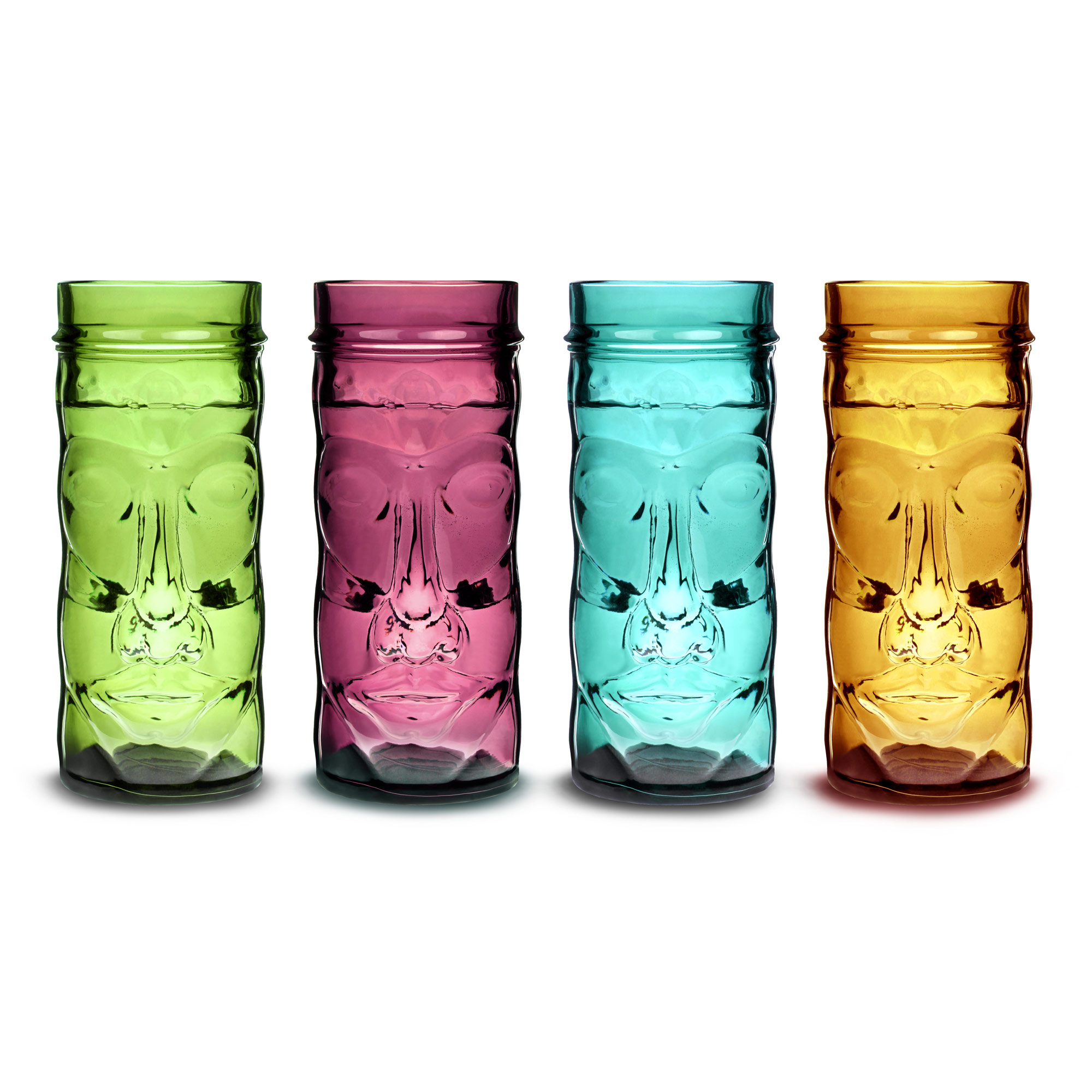 Coloured Glass Tiki Mugs 14oz / 400ml