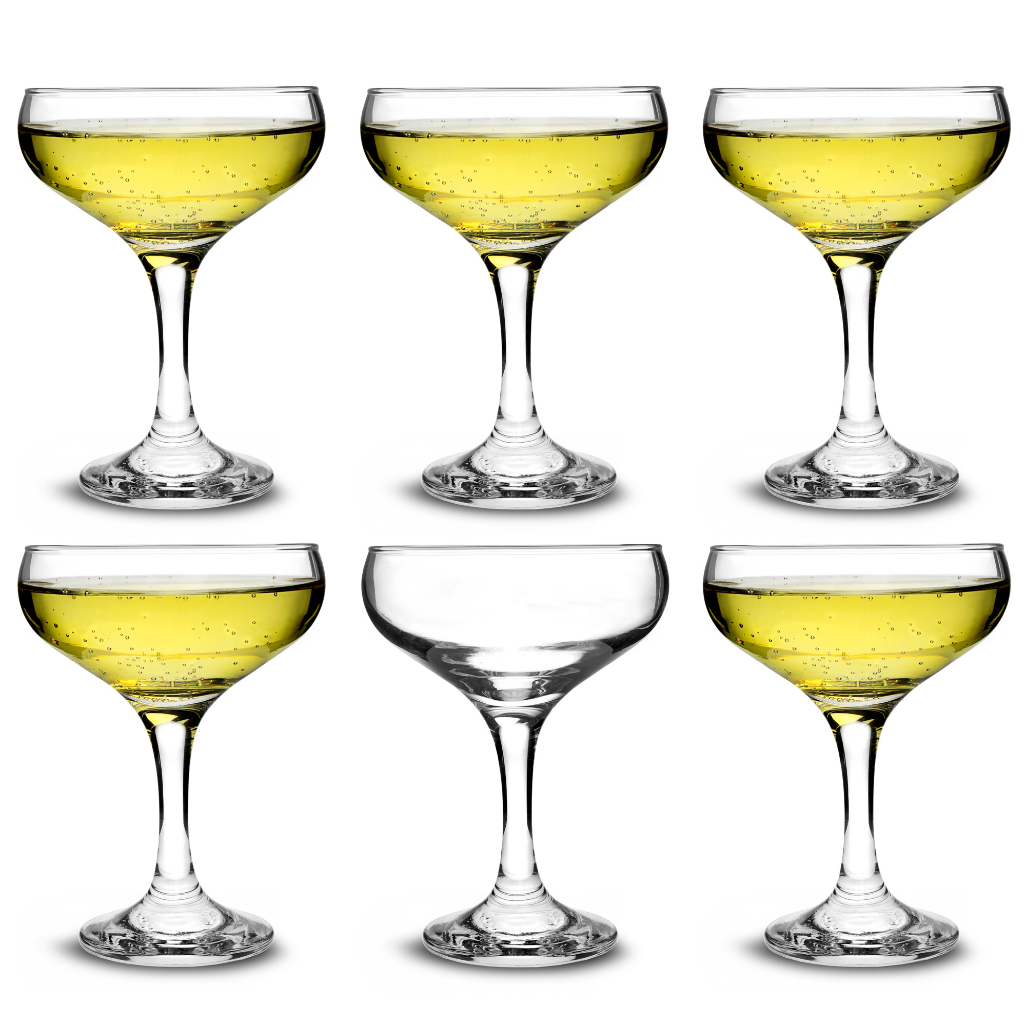 Conjunto de 2 Cóctel de Vidrios en Caja de Regalo de la Novedad/Champagne bar@drinkstuff Doble Pared de Vidrio Flotante Coupe 7 oz 200ml 