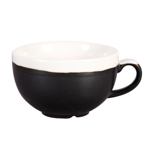Churchill Monochrome Onyx Black Cappuccino Cups 12oz / 340ml