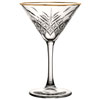 Timeless Vintage Martini Glasses Gold Rim 8oz / 230ml