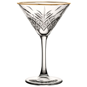 Timeless Vintage Martini Glasses Gold Rim 8oz / 230ml