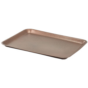 Galvanised Steel Tray Hammered Copper Effect 31.5 x 21.5 x 2cm