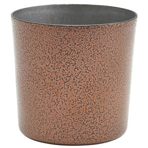 Stainless Steel Serving Cup Hammered Copper Effect 14.8oz / 420ml