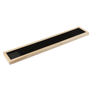 Rubber Bar Mat with Wooden Frame