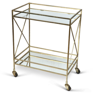 Oxford Two Tier Drinks Trolley Antique Brass