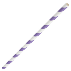 Lilac & White Paper Straws 8inch