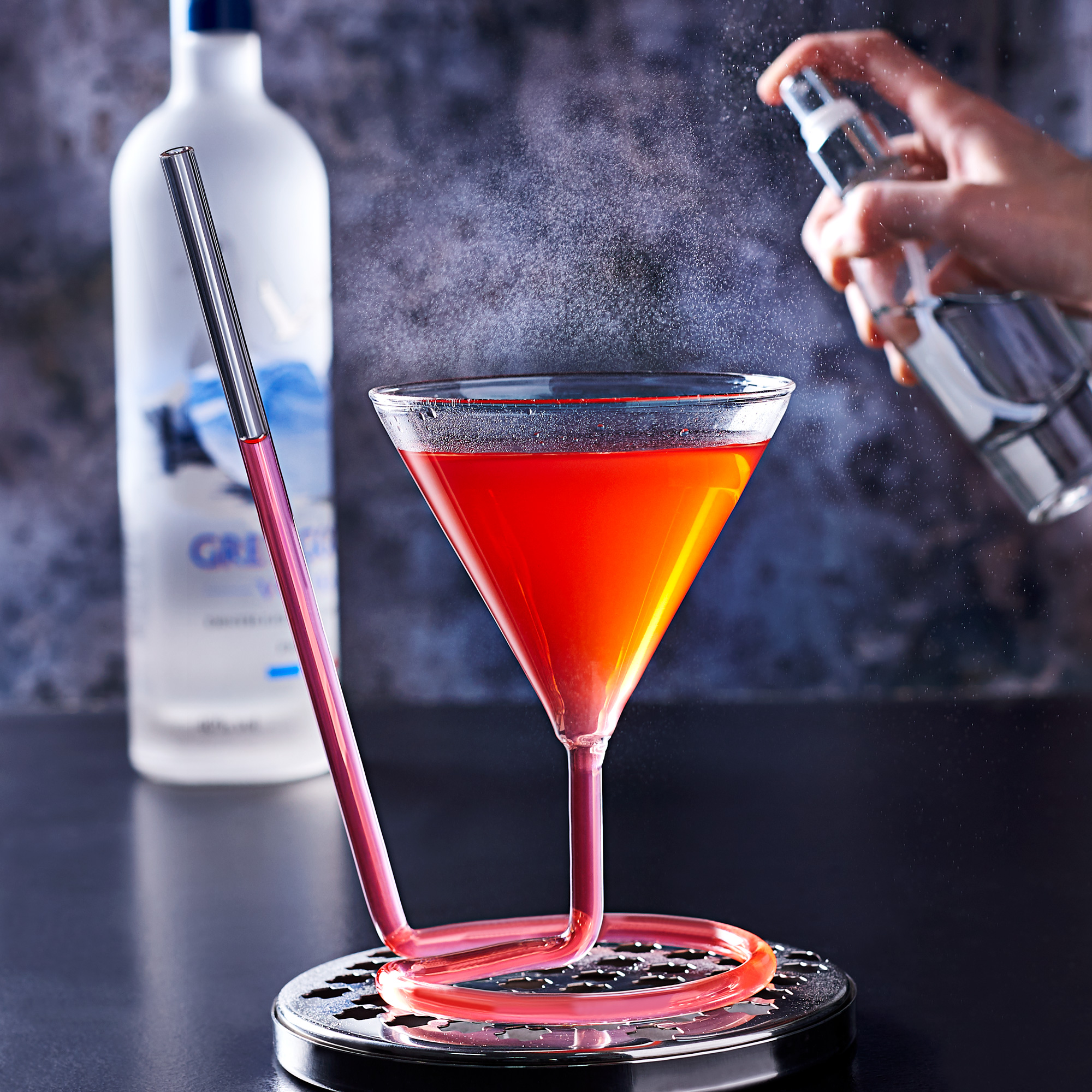 The Siptini Cocktail Glass with Stem Straw 7.7oz / 220ml at drinkstuff