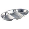 Stainless Steel 3 Division Oval Vegetable Dish 14inch