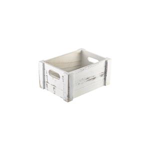Wooden Crate White Wash Finish 22.8 x 16.5 x 11cm