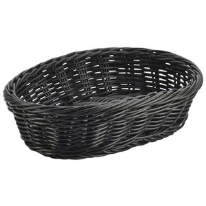 Black Oval Polywicker Basket 22.5cm x 15.5cm