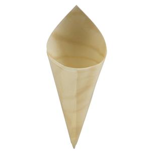GenWare Disposable Wooden Serving Cones 12.5cm (100pcs)