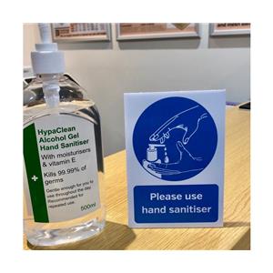 Please Use Hand Sanitiser A6 Free Standing Counter Top Notice