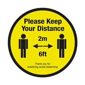 Please Keep Your Distance 2m Social Distancing Floor Graphic 40cm
