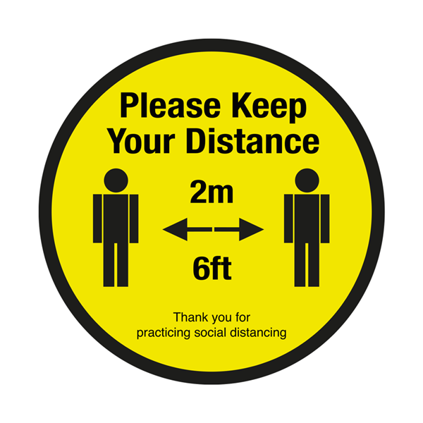 3x Keep Your Distance 2m Apart 6 Feet Wait Here Floor Wall Vinyl ANTI-SLIP 