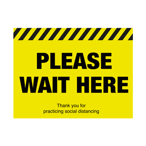 Please Wait Here Social Distancing Floor Graphic 40 x 30cm