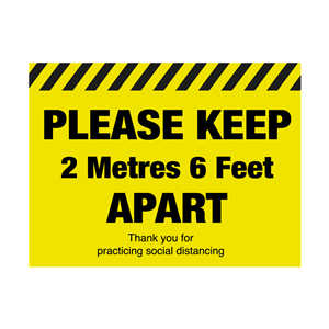 Please Keep 2m Apart Social Distancing Floor Graphic 40 x 30cm