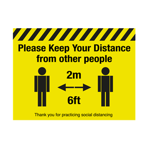 Please Keep Your Distance From Other People Floor Graphic 40 x 30cm