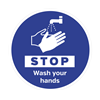 STOP Wash Your Hands Floor Graphic 40cm