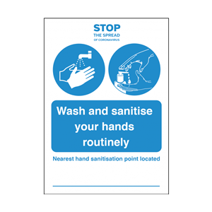Nearest Hand Sanitisation Point Is Located A5 Self Adhesive Vinyl