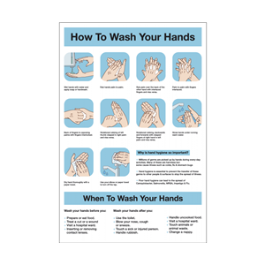 How to Wash Your Hands Self Adhesive Vinyl Notice 30 x 20cm