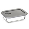 ClickClack Cook+ Rectangle Heatproof Glass Container Grey 0.6ltr
