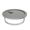 ClickClack Cook+ Round Heatproof Glass Container Grey 0.4ltr