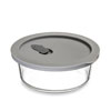 ClickClack Cook+ Round Heatproof Glass Container Grey 0.6ltr