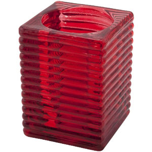 Genware Highlight Candle Holder Red