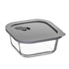 ClickClack Cook+ Square Heatproof Glass Container Grey 0.5ltr