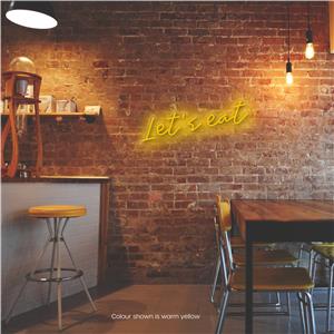 Let's Eat LED Neon Sign Warm Yellow