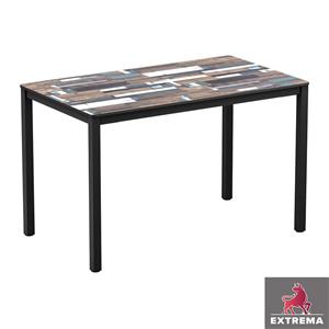 Extrema Driftwood 4 Leg Dining Table Black 119 x 69cm