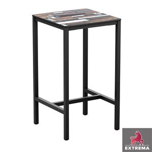 Extrema Driftwood 4 Leg Poseur Table Black 69 x 69cm