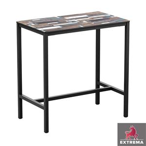 Extrema Driftwood 4 Leg Poseur Table Black 119 x 69cm