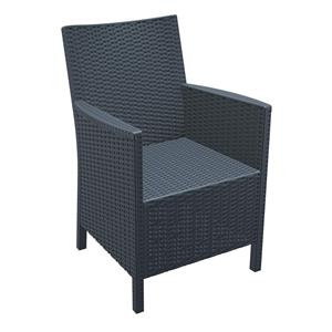 California Rattan Arm Chair Dark Grey