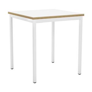 Breakout  Dining Table White with Natural Ply Edge 80 x 80cm