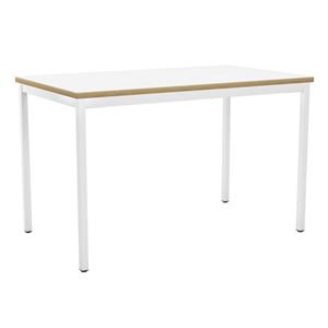 Breakout  Rectangular Dining Table White with Natural Ply Edge 120 x 70cm