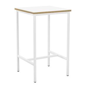 Breakout Square Poseur Table White with Natural Ply Edge 80 x 80cm