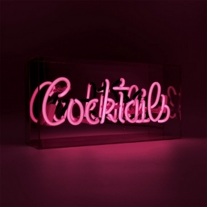 Neon Cocktails Bar Sign Pink