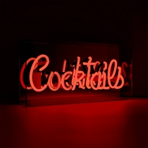 Neon Cocktails Bar Sign Red