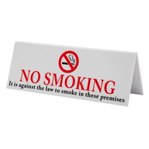 Plastic No Smoking Table Sign