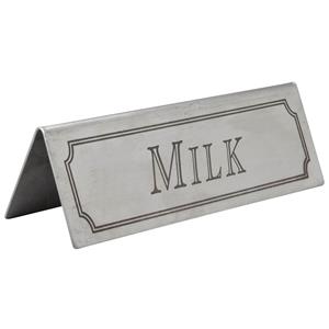 Stainless Steel Milk Table Sign