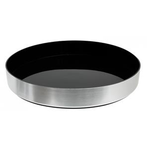 Round Brushed Aluminium Effect Non-Slip Tray 33cm