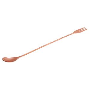 Mezclar Copper Cocktail Spoon With Fork