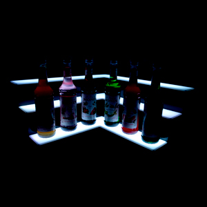 Three Tier LED Bottle Display Corner Unit