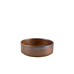 Genware Terra Porcelain Presentation Bowl Rustic Copper 13cm